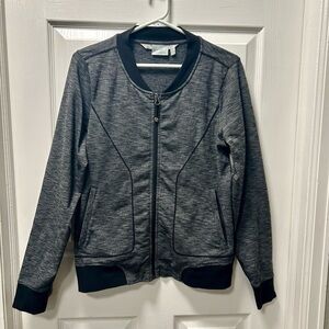 Athleta Bomber Jacket, Medium, Gray/Black, Zip Up, Athleisure